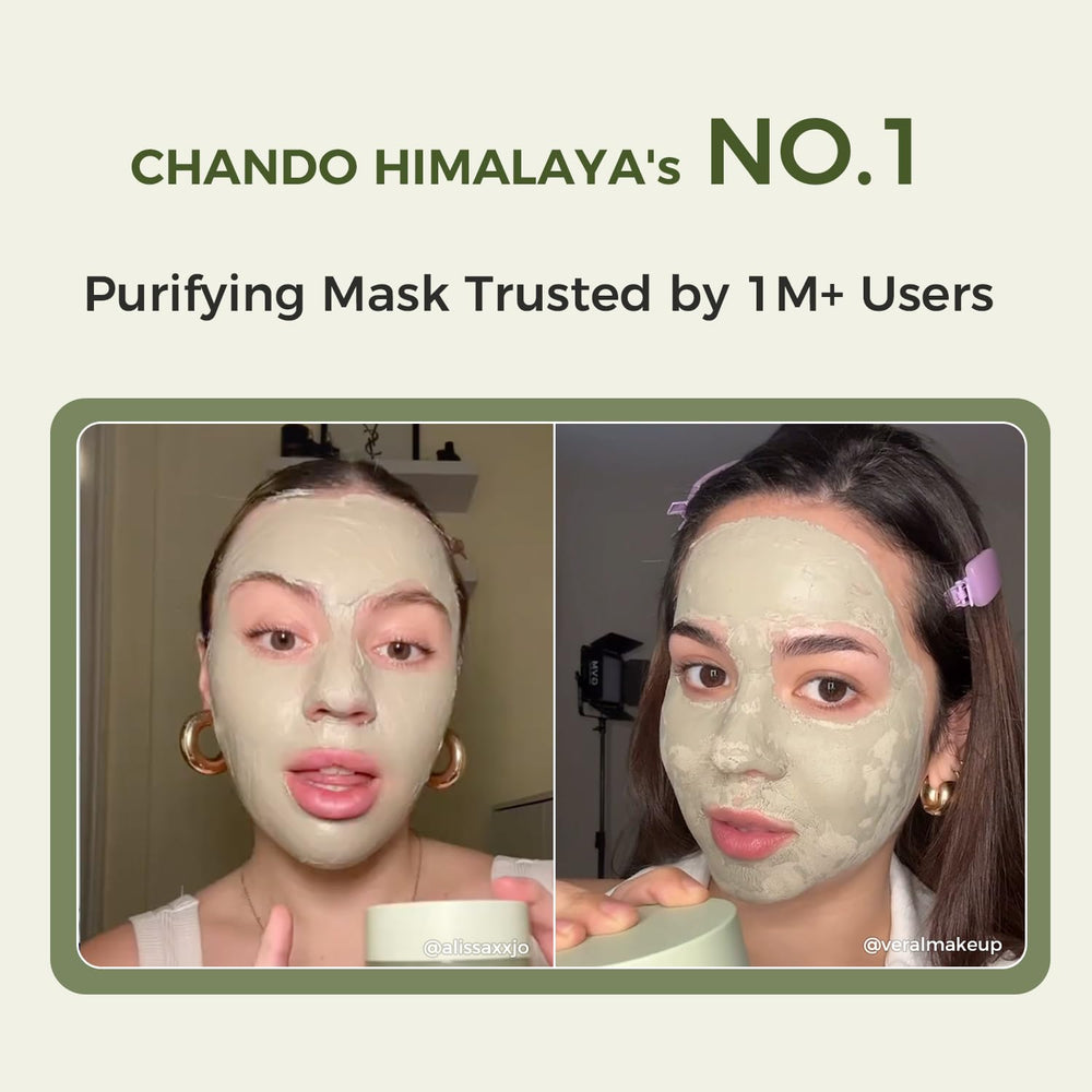 CHANDO HIMALAYA Mask after use showing refined pores and balanced oil.