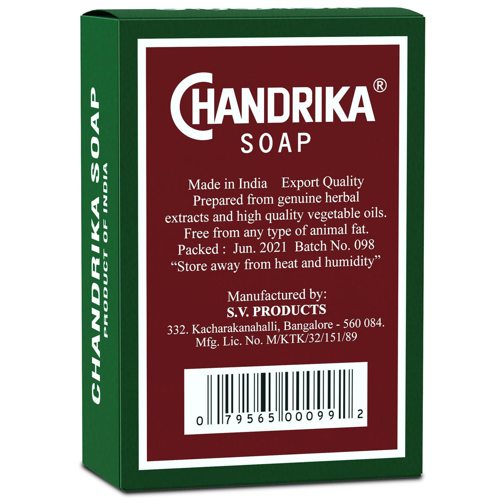 Chandrika hand-face-body use demonstrates versatile daily cleansing for all over.