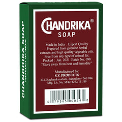 Chandrika hand-face-body use demonstrates versatile daily cleansing for all over.