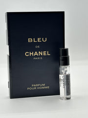 CHANEL Bleu de Parfum sample vial front, ideal for travel testing