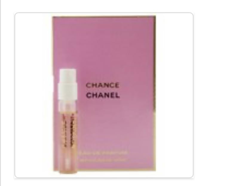 Chanel Chance mini EDP vial on card for on-the-go fragrance refresh and portable elegance.