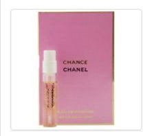 Chanel Chance mini EDP vial on card for on-the-go fragrance refresh and portable elegance.