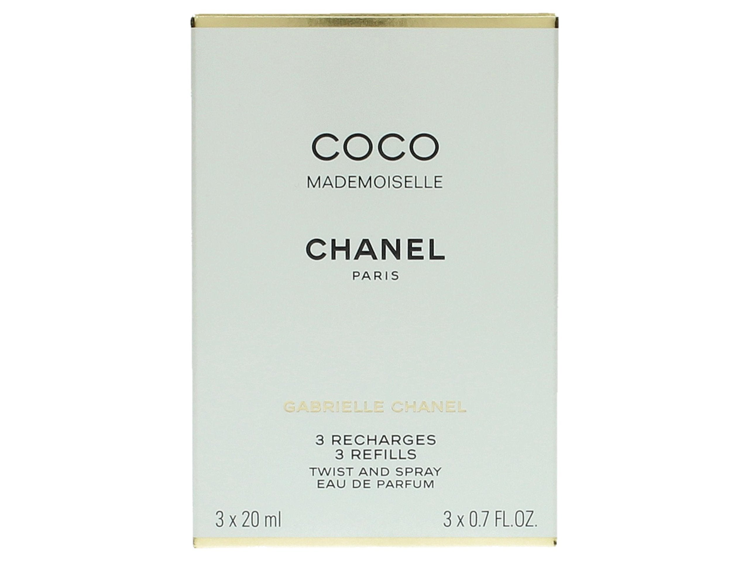 Chanel Coco Mademoiselle bottle closeup highlights elegant design and the signature scent vibe.