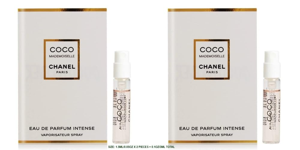 CHANEL Coco Mademoiselle Intense bottle closeup, travel-ready luxury fragrance.