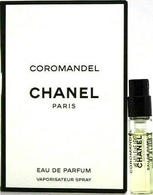 CHANEL Coromandel vial spray closeup, portable sample for on-the-go amber scent.