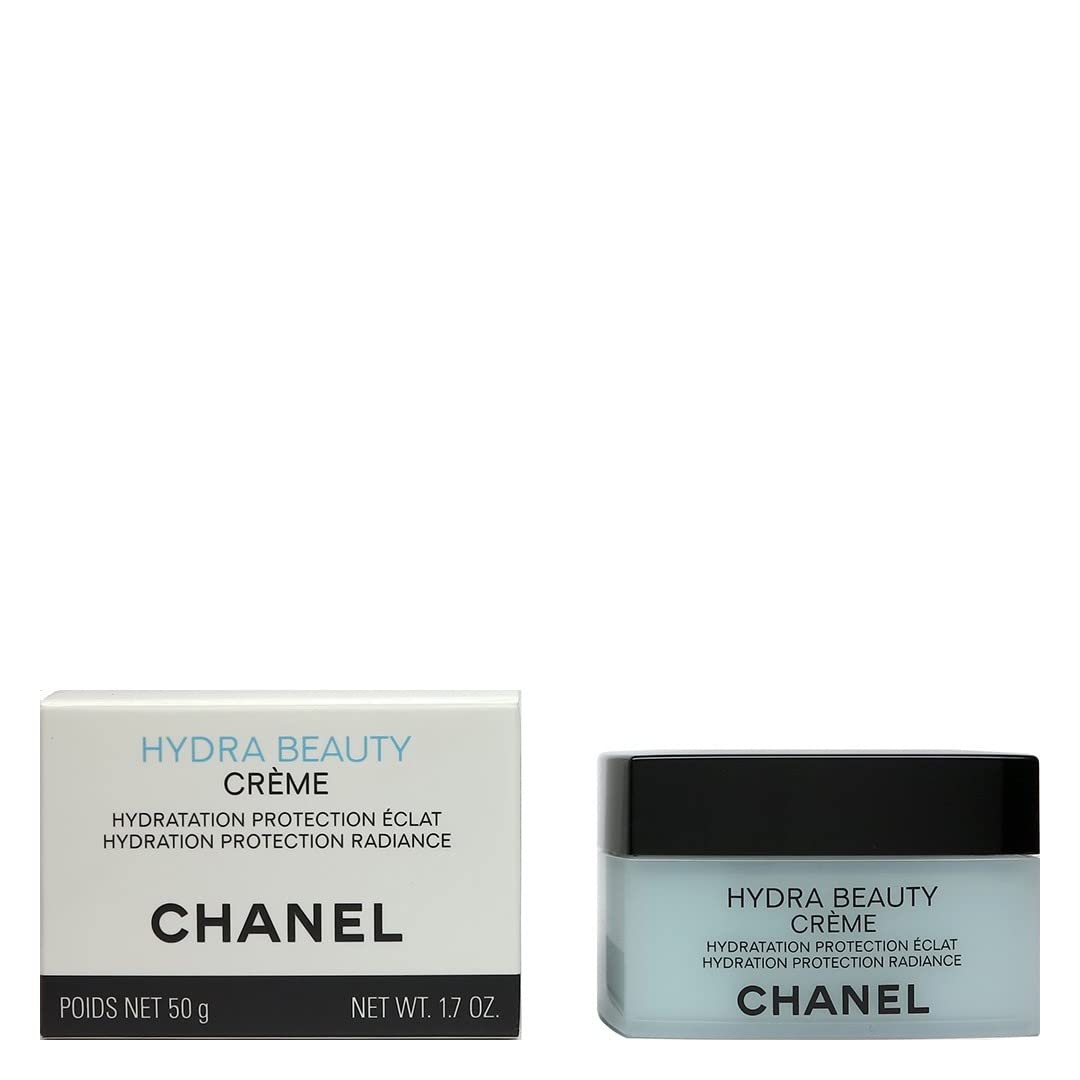 CHANEL Hydra Beauty Creme 50g texture swirl demonstrates luxurious cream for glowing skin.