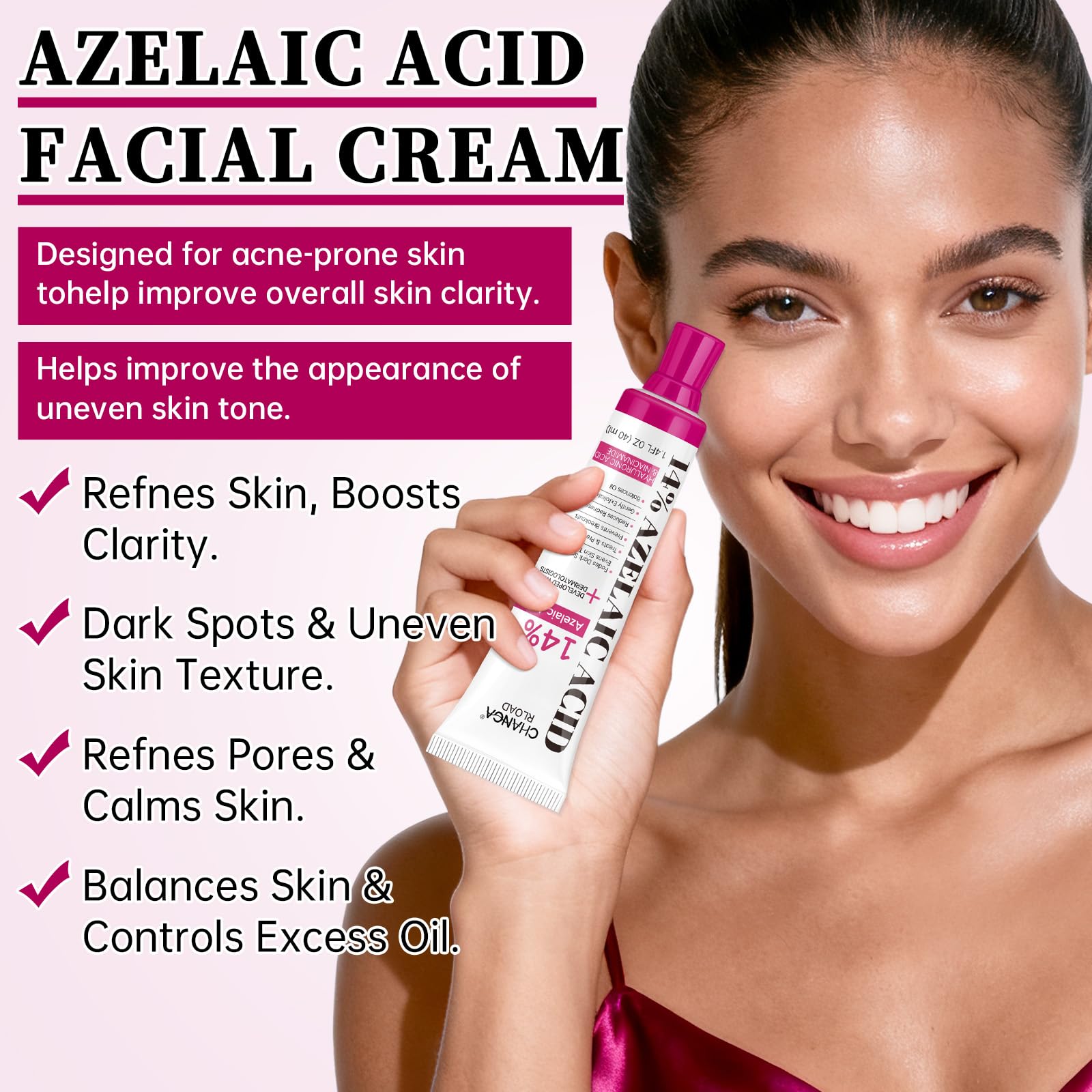 CHANGARLOAD ingredient panel azelaic panthenol squalane shows soothing, hydrating ingredients