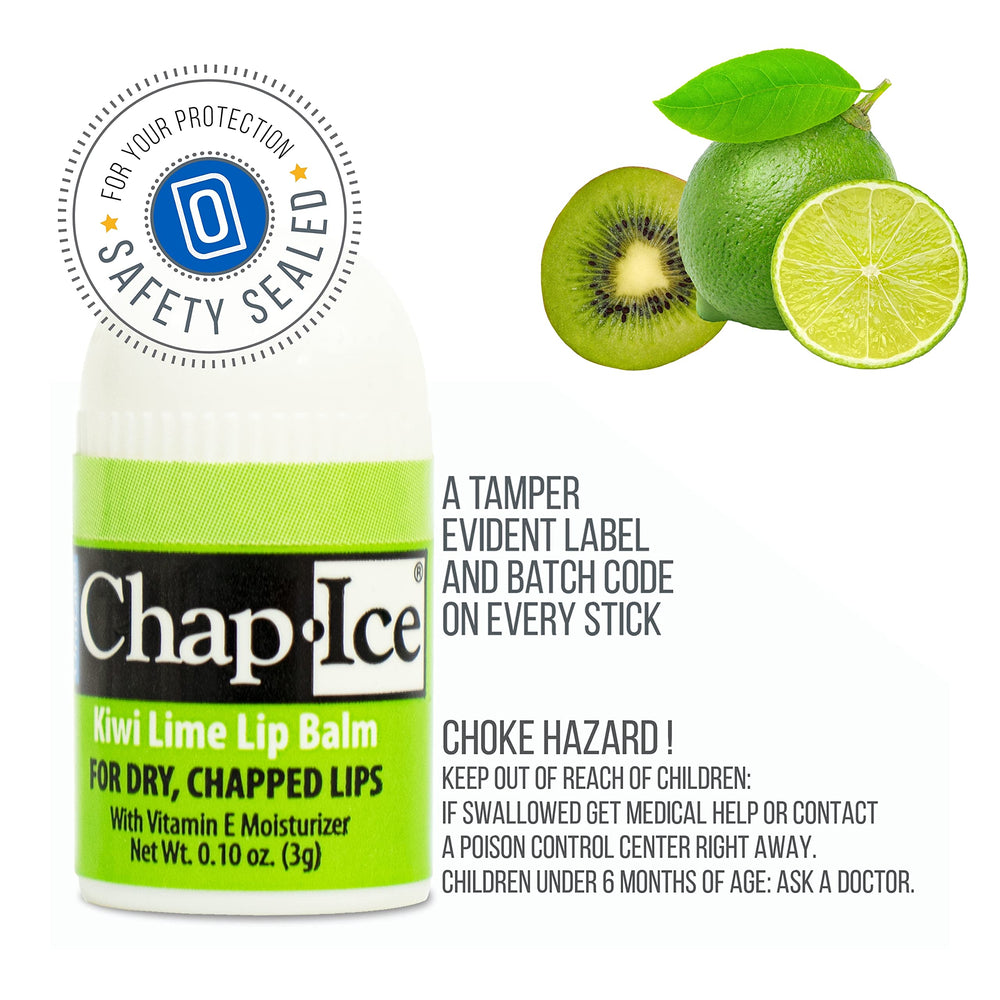 Chap-Ice lip balm applied to dry lips for windy days.