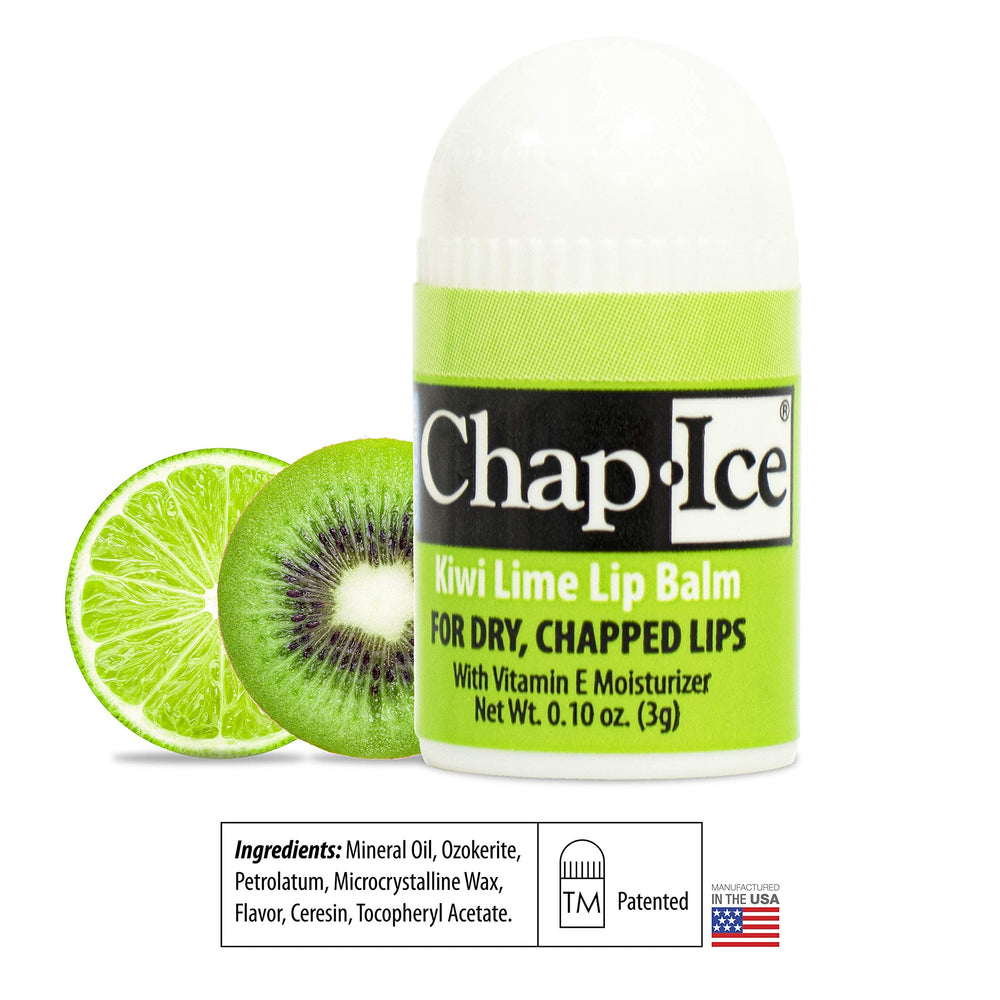 Chap-Ice lip balm keychain with swivel clip for hands-free carry.