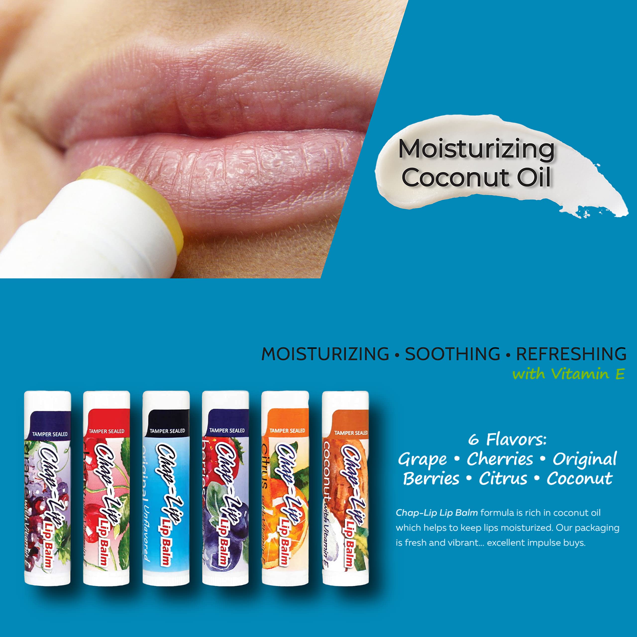 Chap-Lip Lip Balm citrus-tube zesty scent with moisture boost