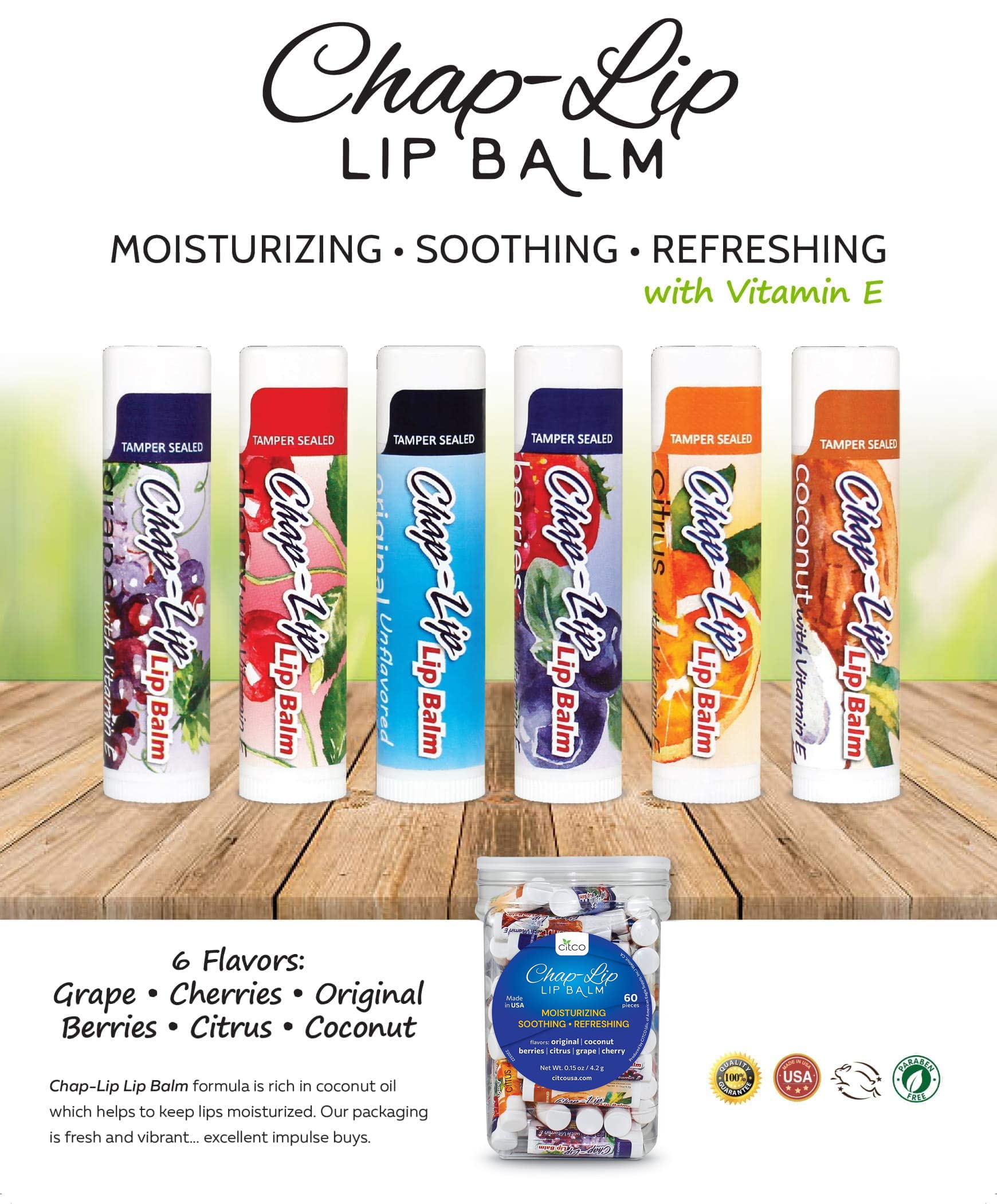 Chap-Lip Lip Balm original flavor for everyday moisture.