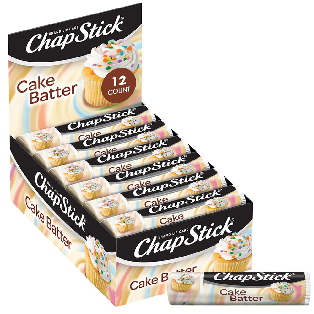 ChapStick Cake Batter 12-pack tubes ready for gifting and daily lip care.