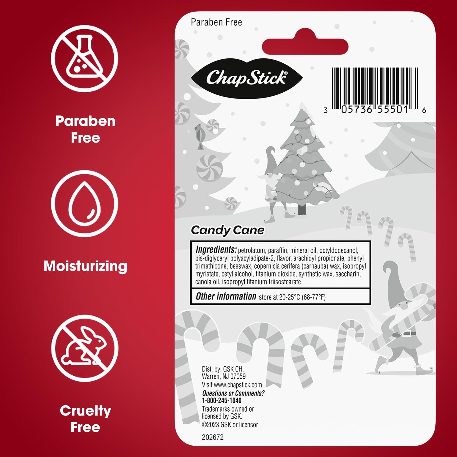 ChapStick Candy Cane holiday gift idea with practical lip care on the go.