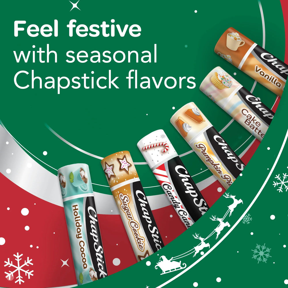 ChapStick Candy Cane tube shown for easy daily application at home or on-the-go.