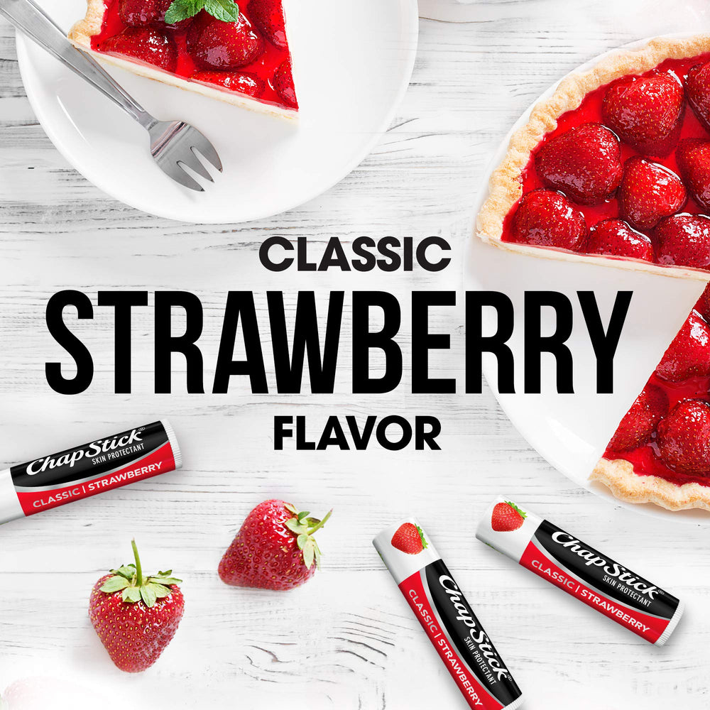 ChapStick Classic Strawberry application showing smooth glide.