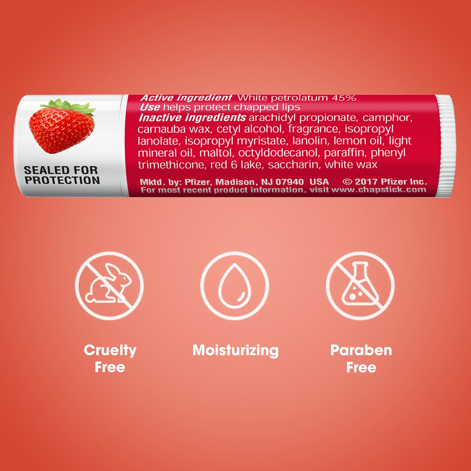 ChapStick Classic Strawberry in-use demonstration for daily moisture.