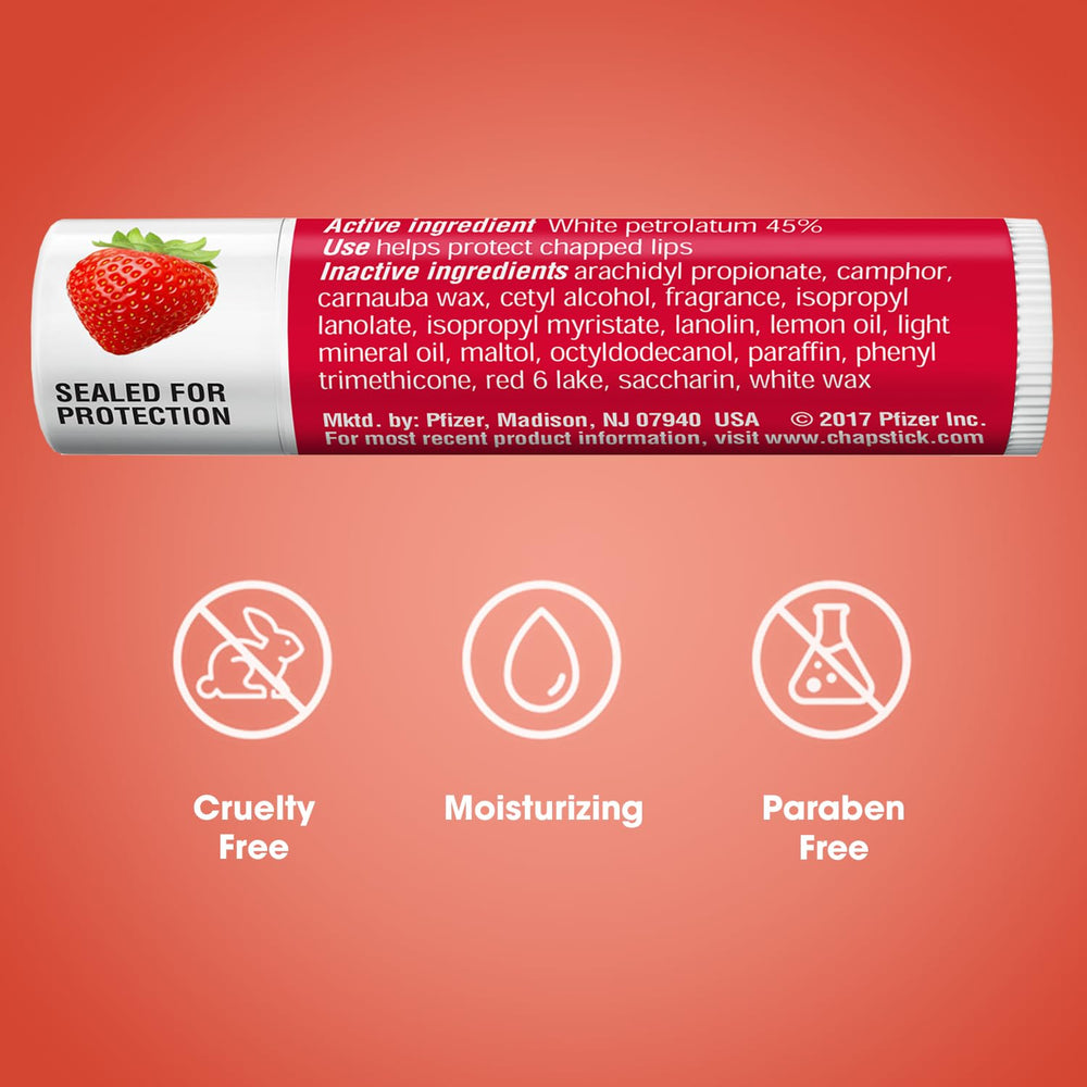 ChapStick Classic Strawberry in-use demonstration for daily moisture.