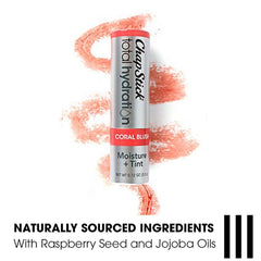 ChapStick Coral Blush Tint application swatch shows natural lip color