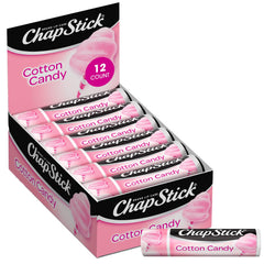 ChapStick Cotton Candy bulk-pack front view, 12 tubes for convenient stocking.