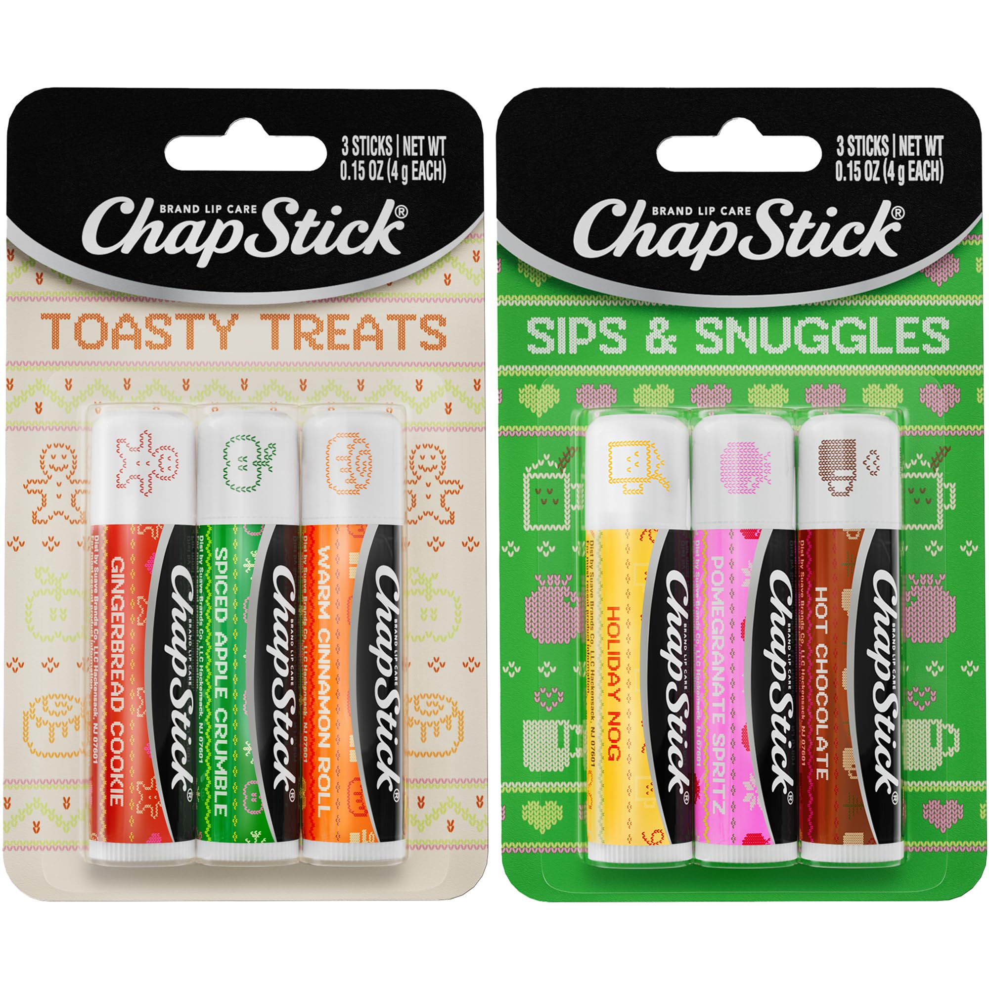ChapStick Sips & Snuggles Holiday Nog close-up showing nourishing lip care