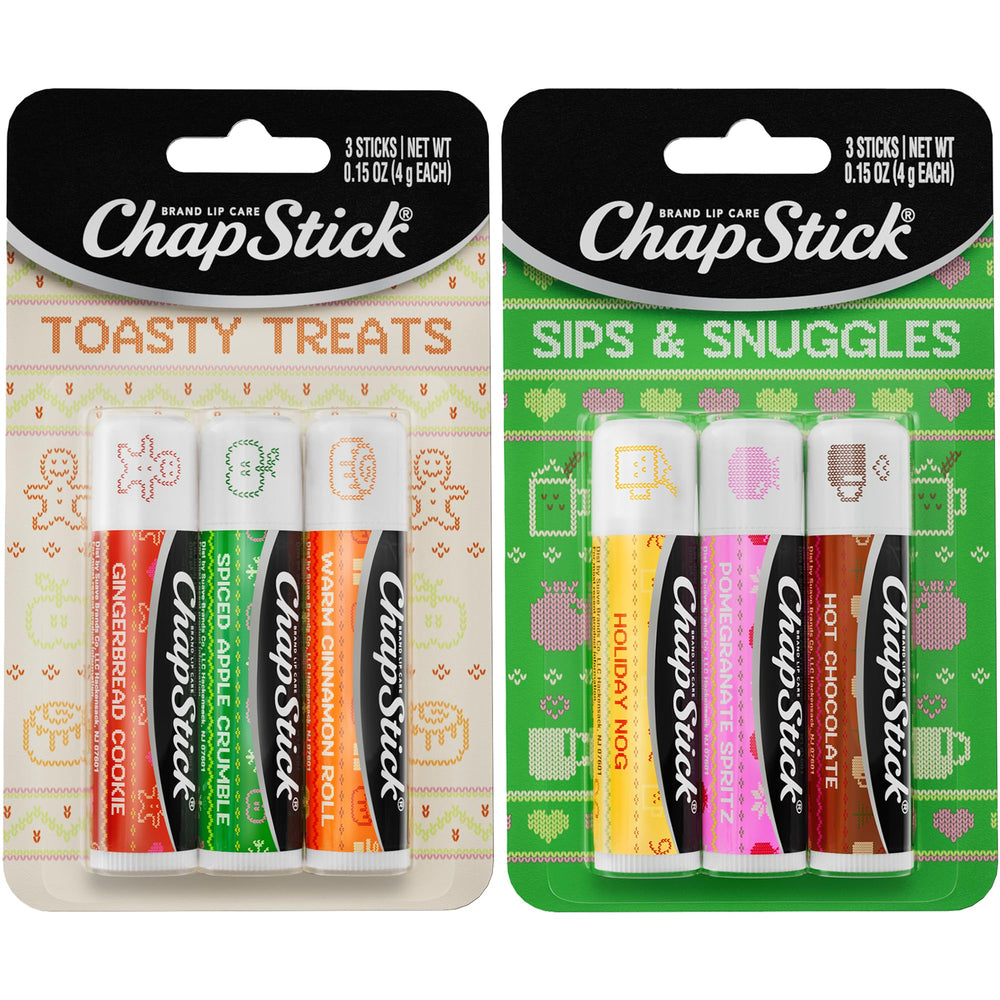ChapStick Sips & Snuggles Holiday Nog close-up showing nourishing lip care