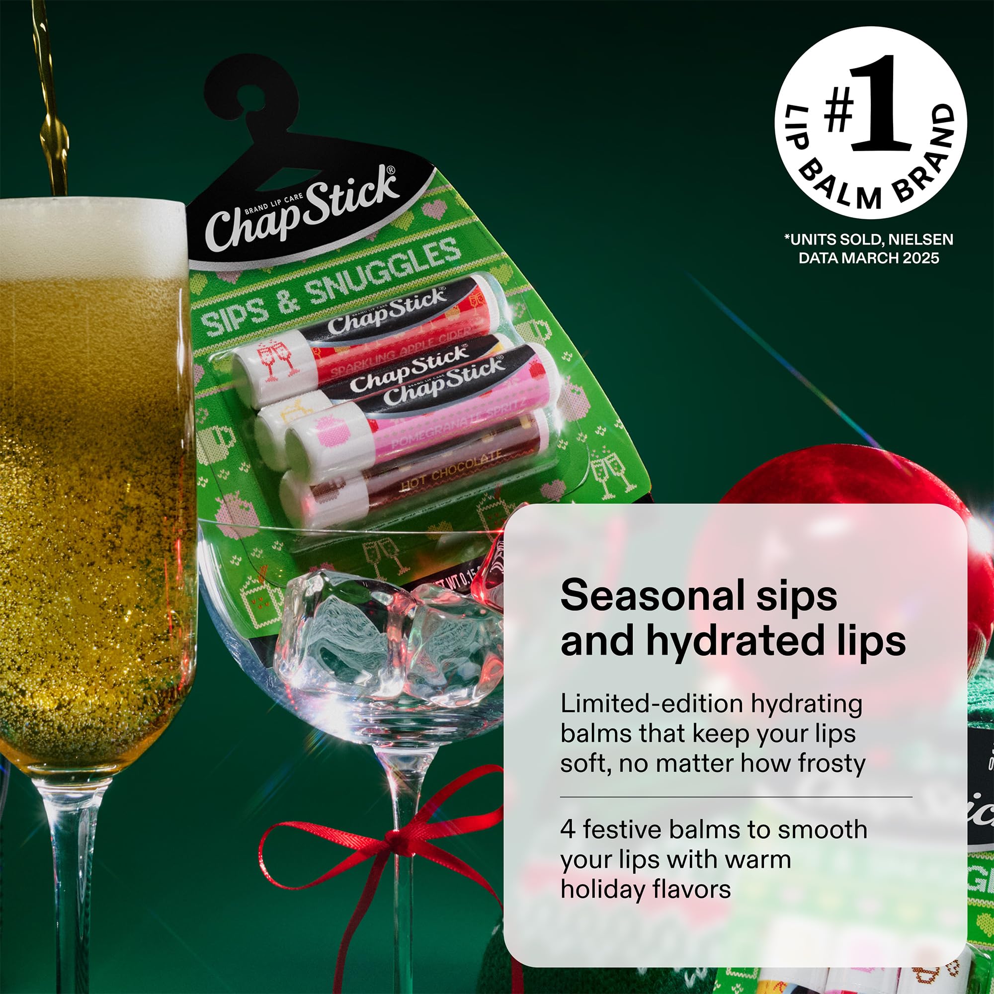 ChapStick Sips & Snuggles Pomegranate Spritz close-up for all-day moisture