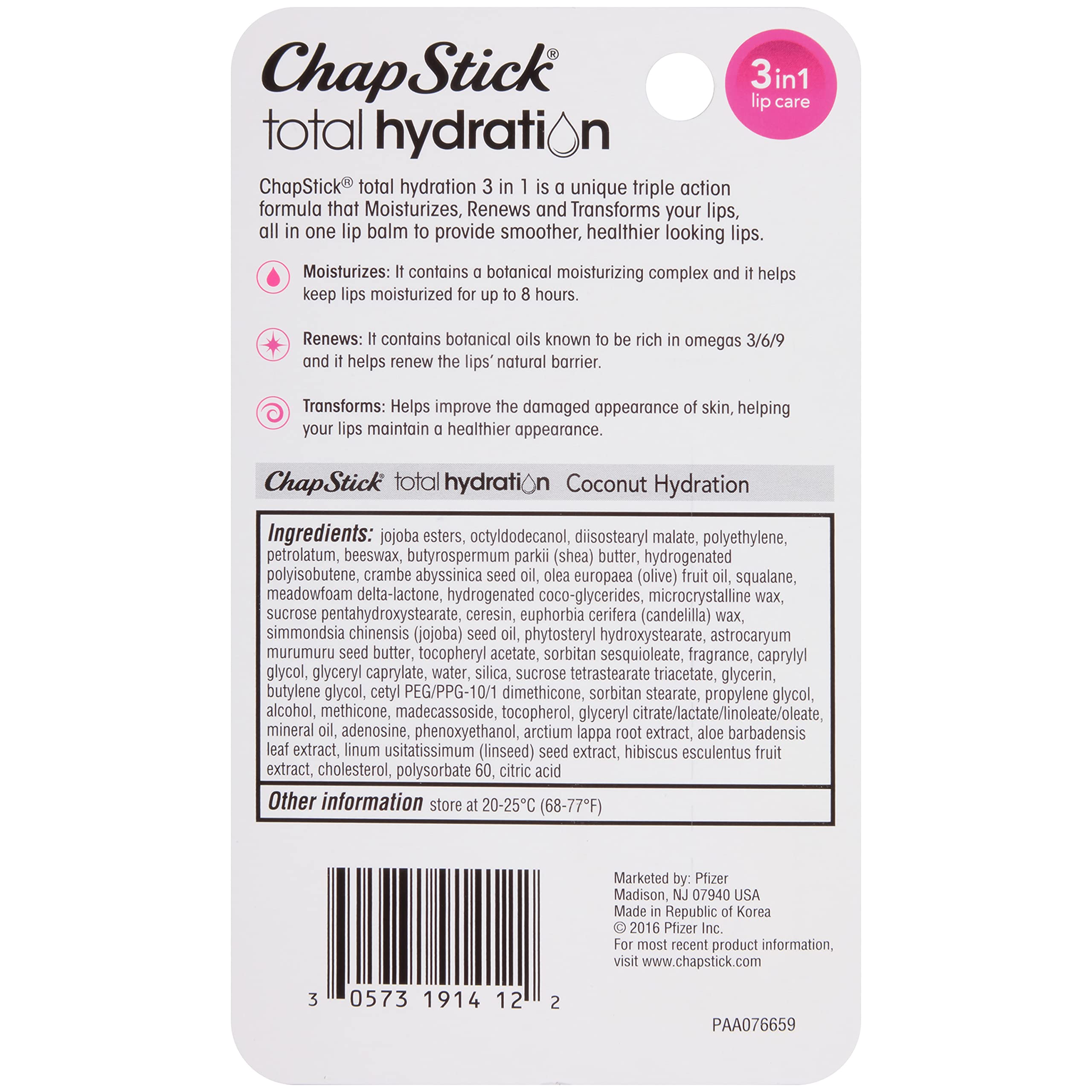 ChapStick Korean-inspired 3-in-1 formula visual overview.