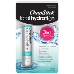 ChapStick Total Hydration Soothing Oasis lip balm tube front view for on the go hydration