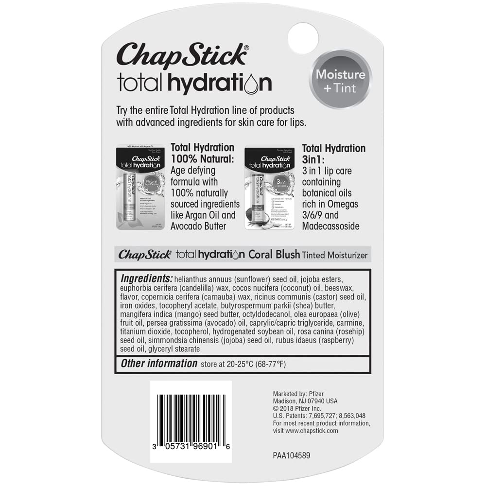 ChapStick Total Hydration lip tint on lips with natural glow