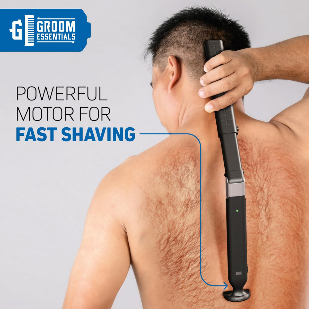 ChargeWorx Rechargeable Back Shaver compact design for easy storage at home or on travel.