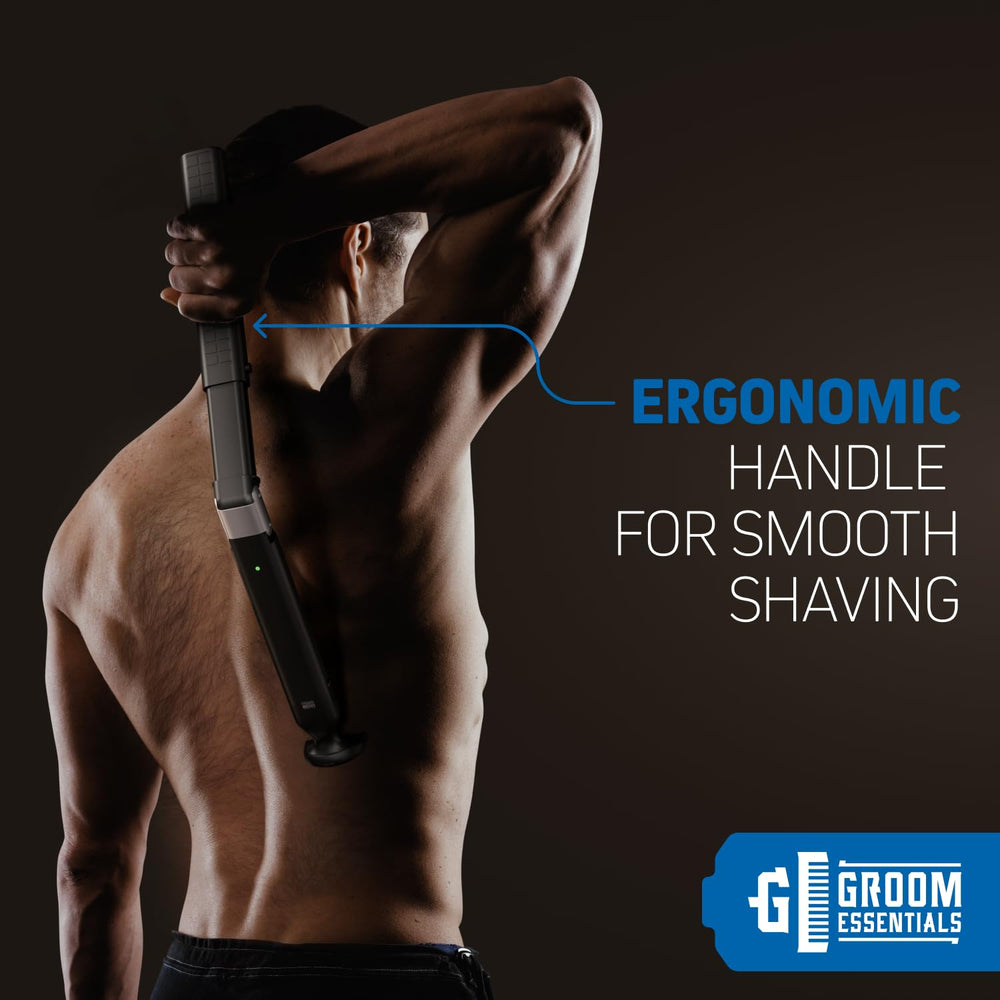 ChargeWorx Back Shaver stainless-steel blades deliver clean cuts with minimal irritation.
