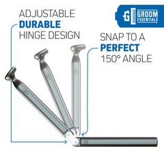 ChargeWorx Rechargeable Back Shaver folding-handle allows flexible reach for shoulders and back grooming.