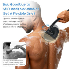 Charlie & Mollie back-scrubber 3-heads-detachable offers customizable scrubbing experiences.