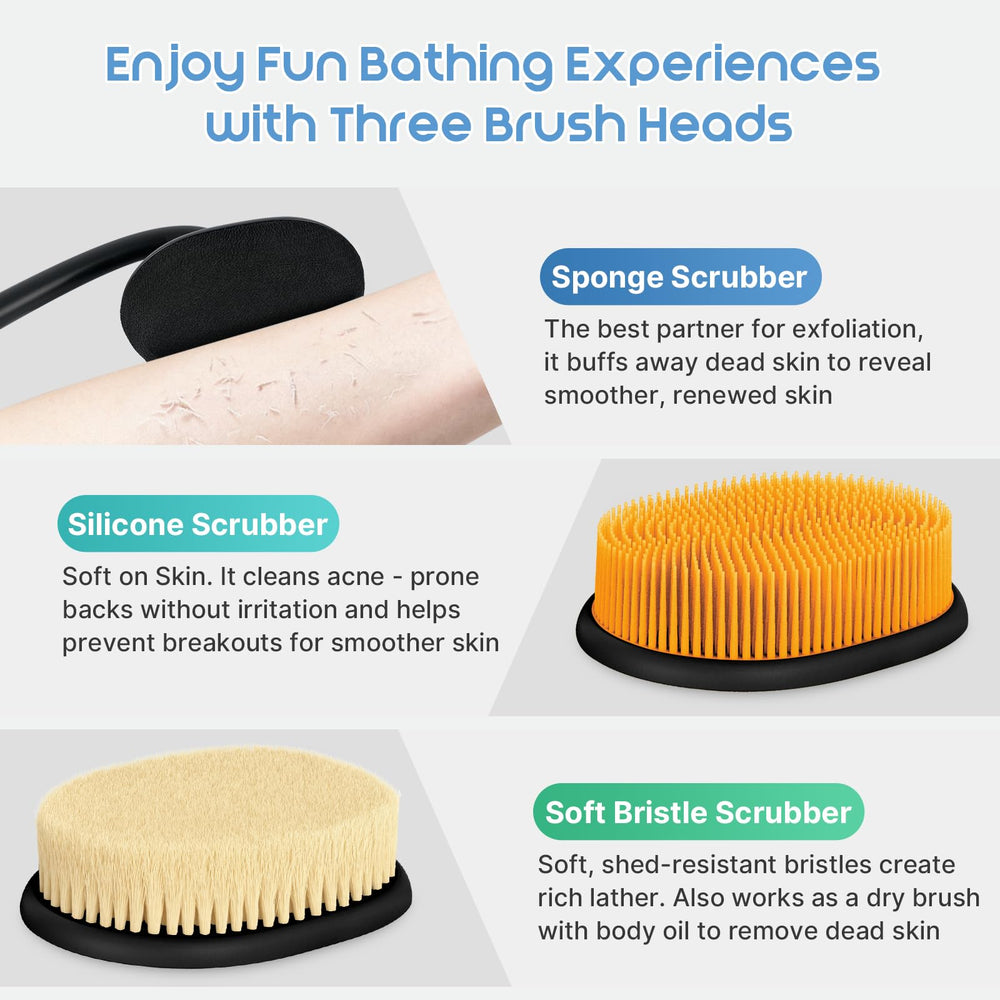 Charlie & Mollie sponge-head-back-brush delivers effective exfoliation for refreshed skin.