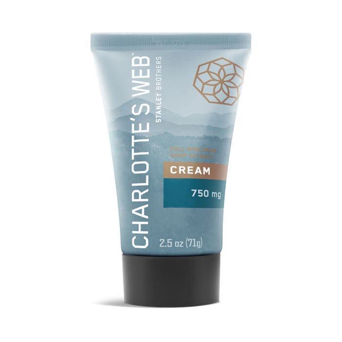 Charlotte's Web unscented hemp cream bottle for daily body moisture and dry skin relief
