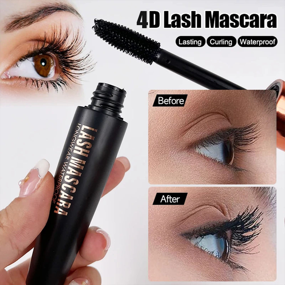 Charm Kiss 4D Silk Fiber Mascara application at night out captures bold lashes.