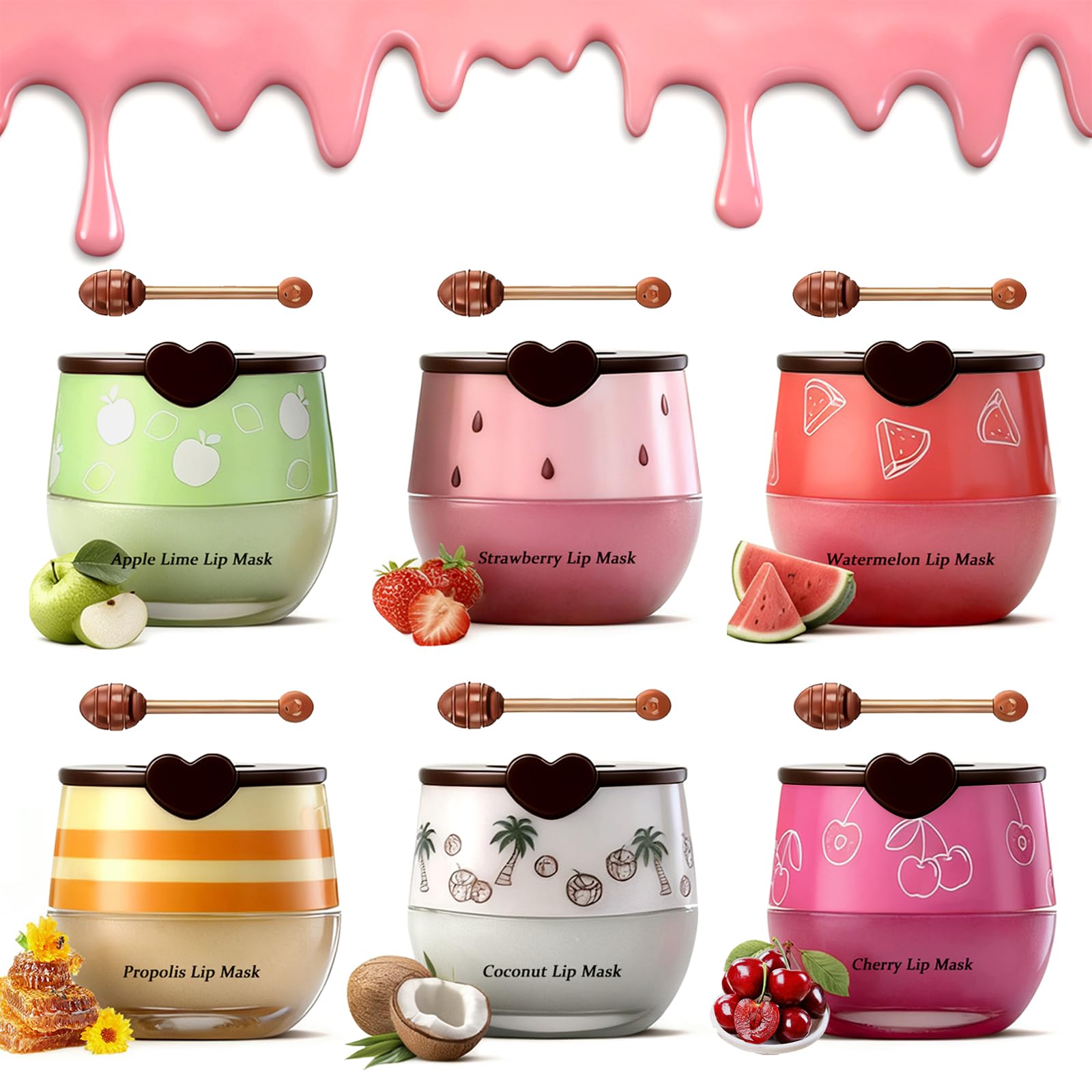 Charm Kiss Bee Lip Balm Honey Pot packaging showcases compact design for on-the-go lip care.