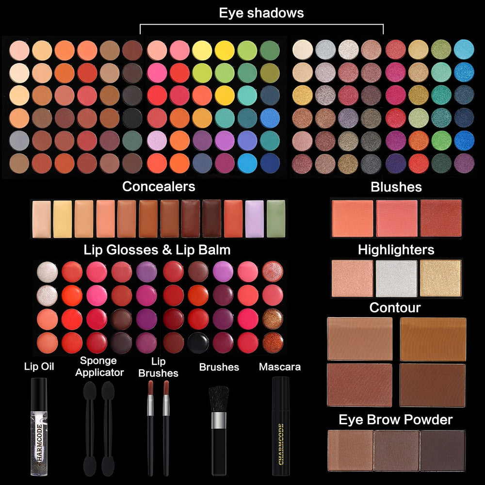 CHARMCODE 72 matte shadows palette showcases rich color payoff for versatile looks.