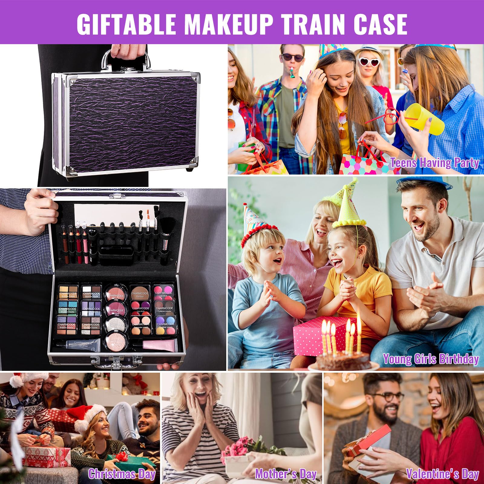 CHARMCODE brush set and applicators for even and precise makeup application.