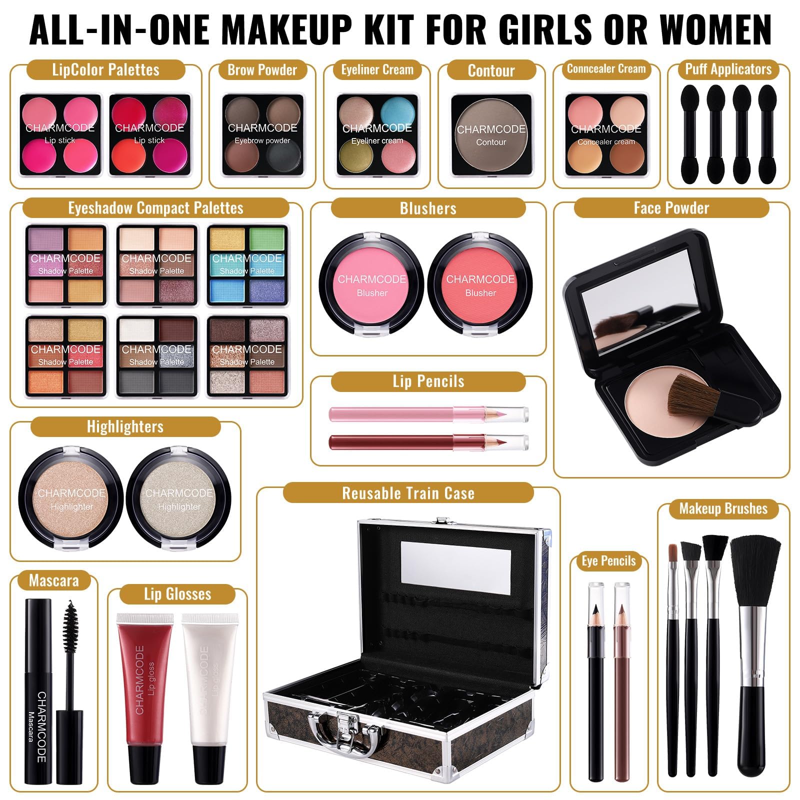 CHARMCODE eyeshadow palette collection highlights versatile shades for matte and shimmer looks
