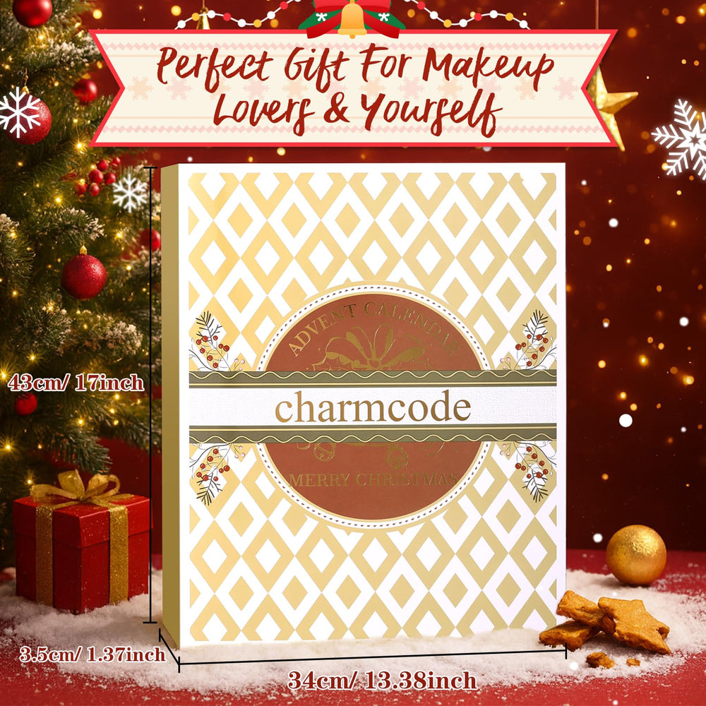 CHARMCODE mascara and eyebrow pencil closeup with compact mirror