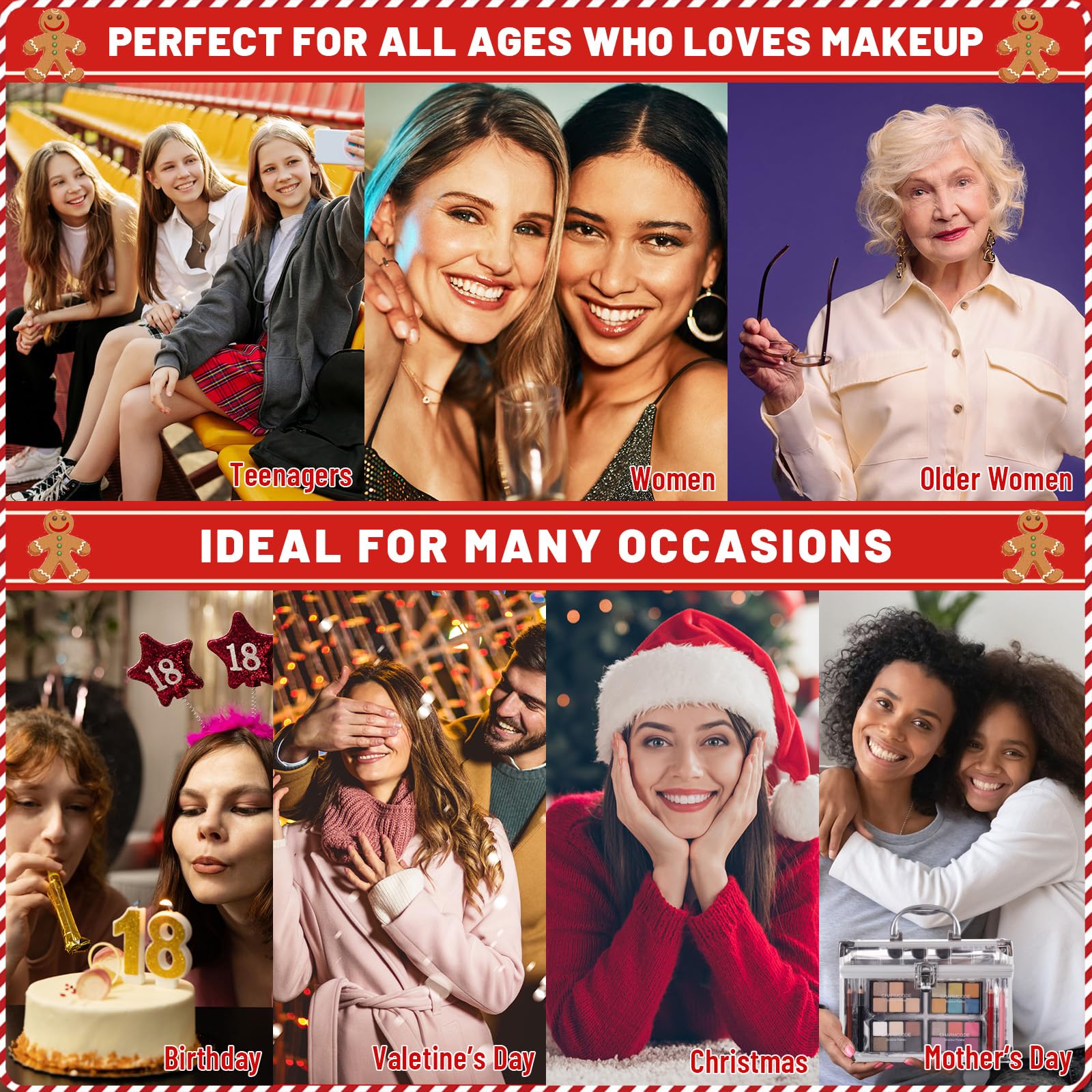 Charmcode makeup tools bundle with brushes, sponge, and mirror