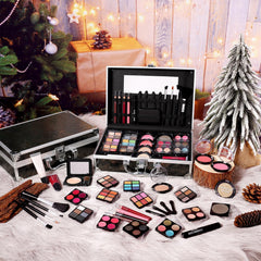 CHARMCODE train case locked demonstrates secure storage for cosmetics on the go