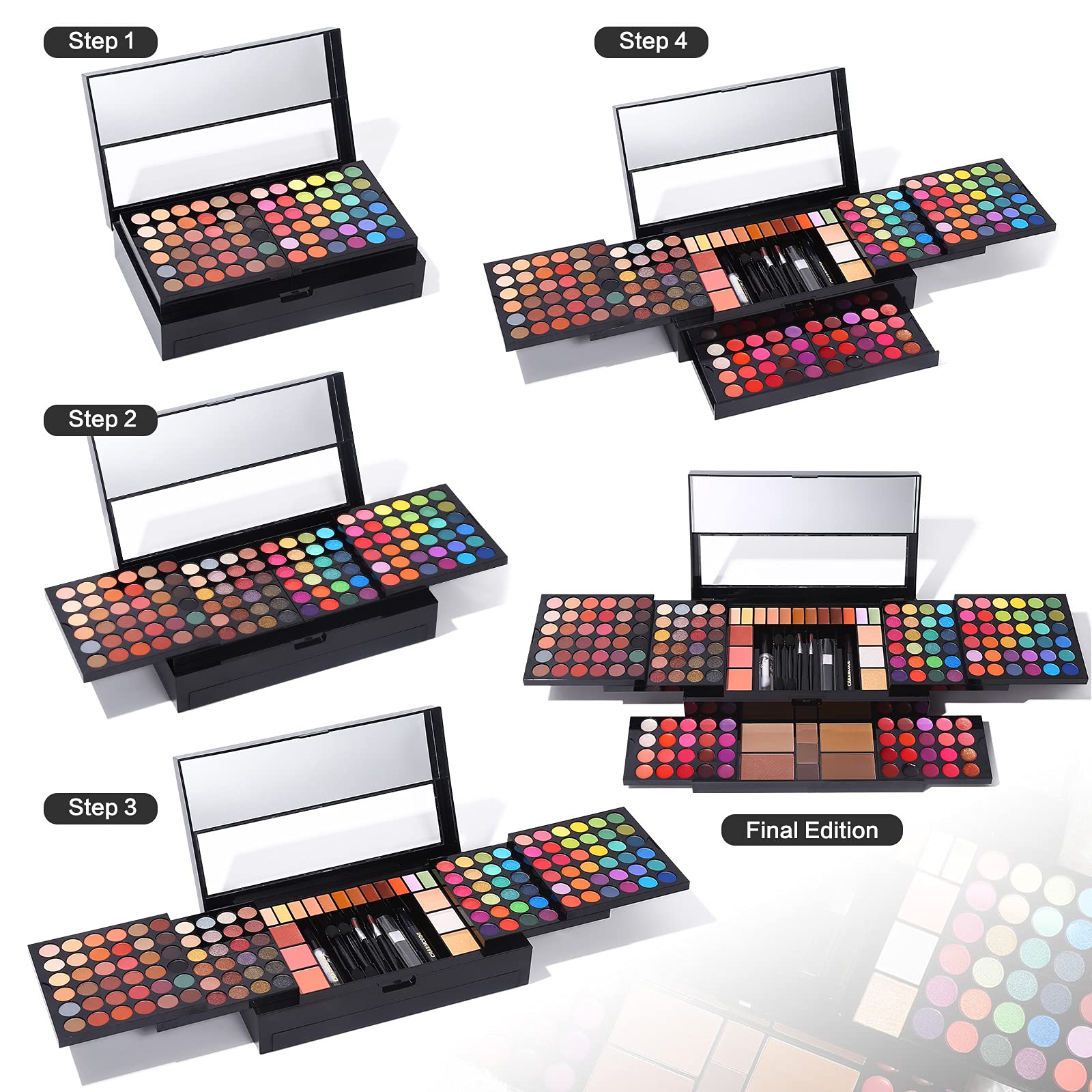 CHARMCODE travel-friendly kit on mirror view showcases compact storage and easy portability.