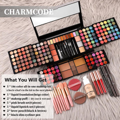 CHARMCODE travel-friendly makeup case closed highlights compact, portable on-the-go beauty.
