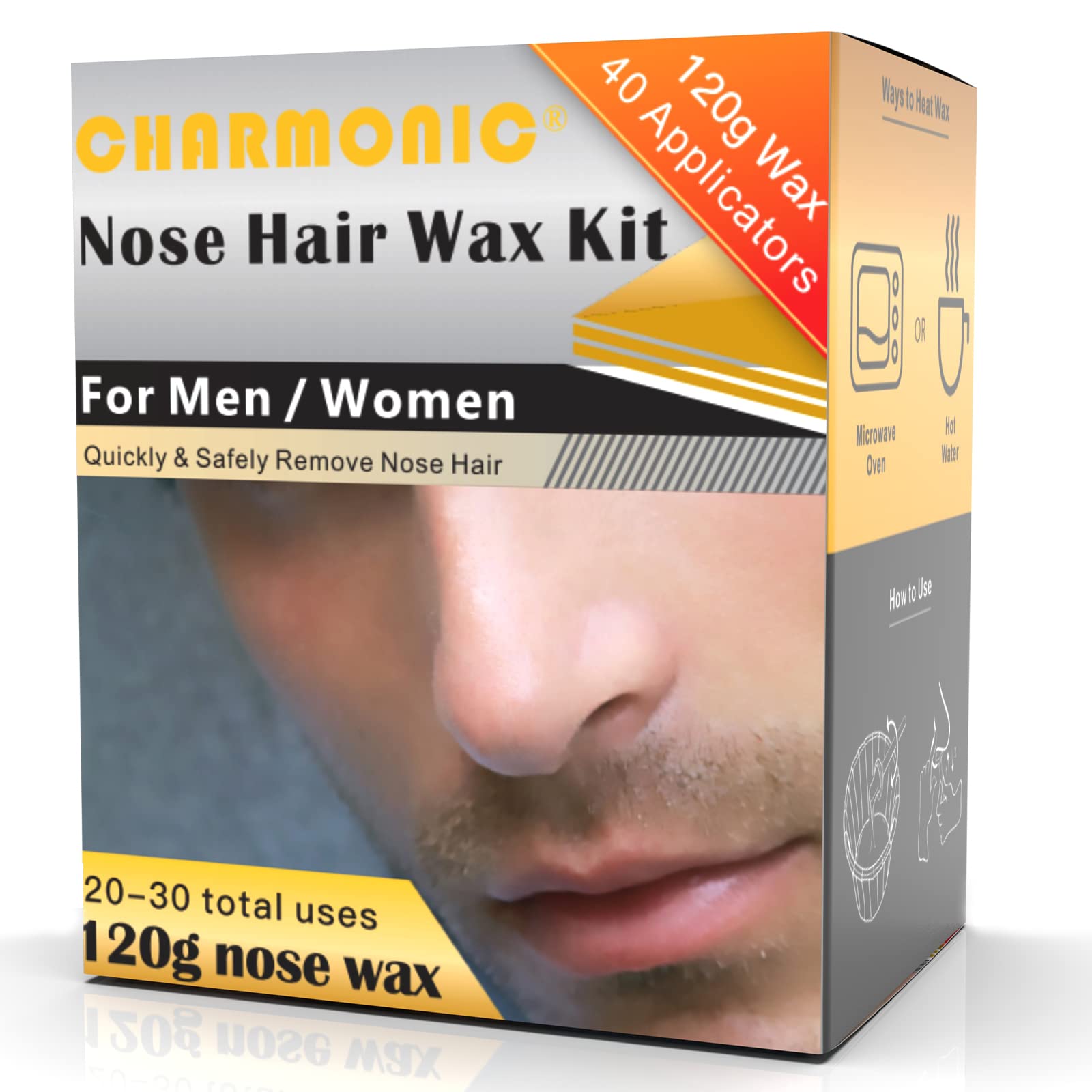 Charmonic nose wax kit 120g packaging shows long-term value for multisession use