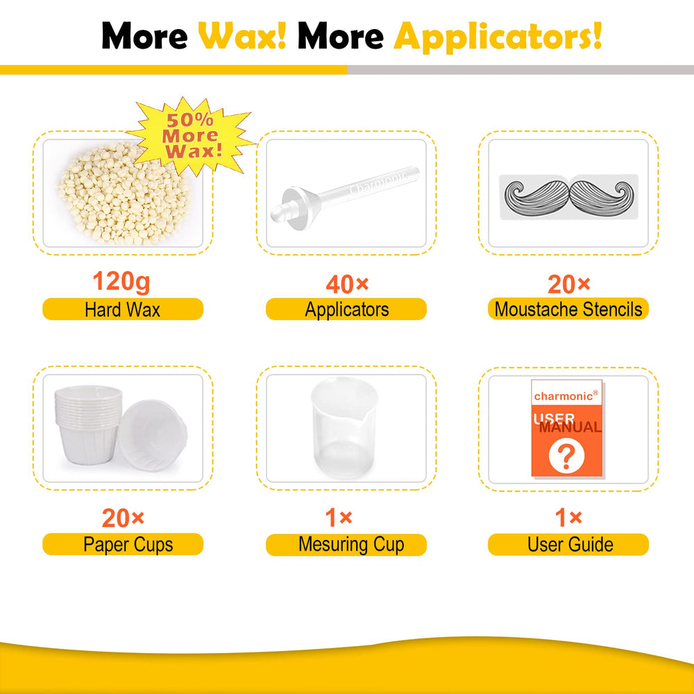 Charmonic nose wax kit with 40 applicators enables quick, painless touch-ups