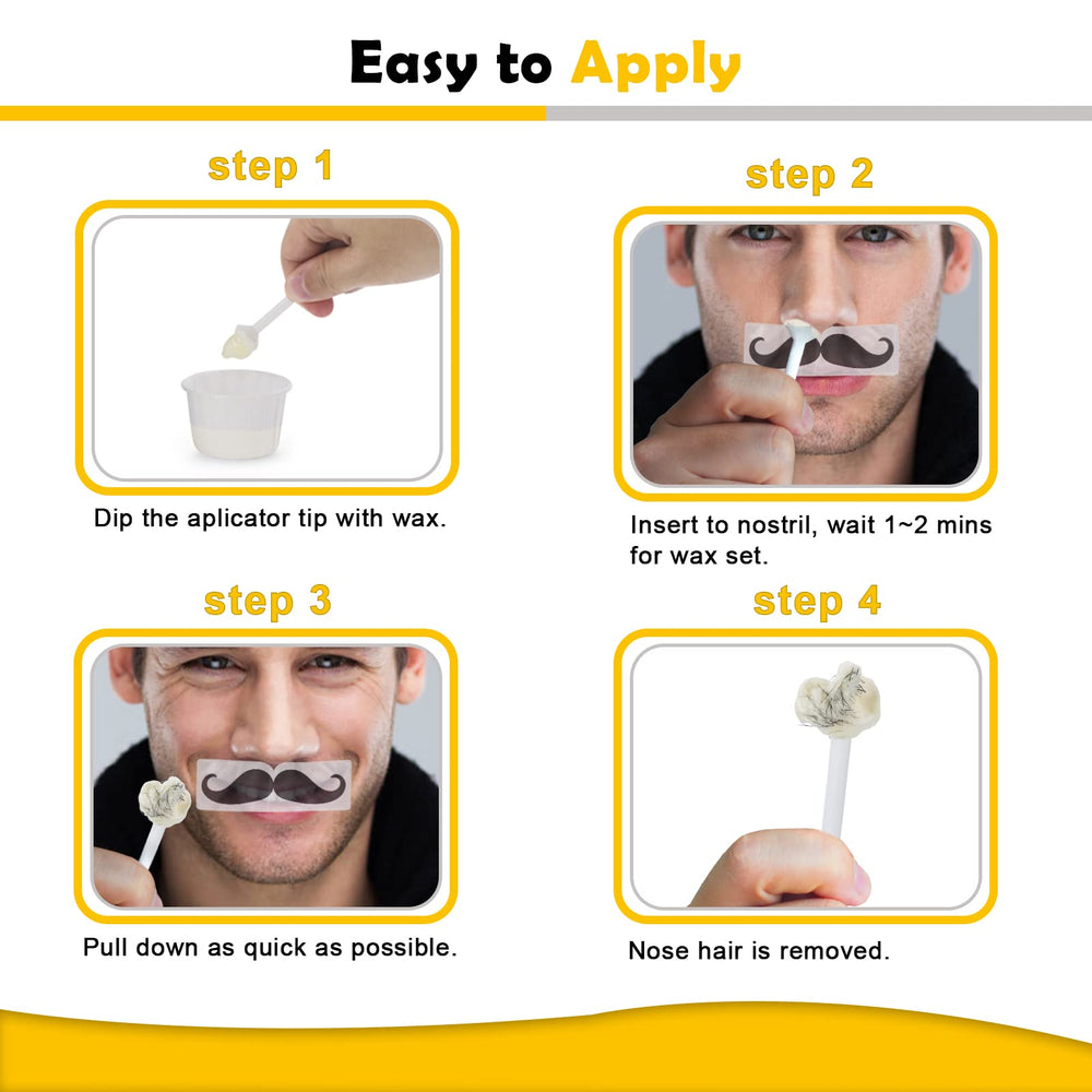 Charmonic nose wax kit inside nostril focus shows precision hair removal without disturbing others