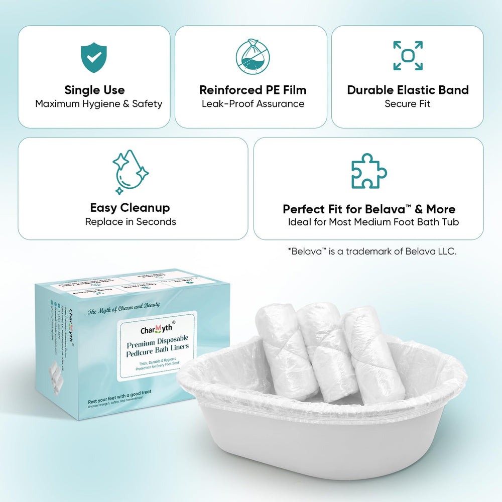 Charmyth Pedi Guard liners in sanitary use context for mess-free spa footbath