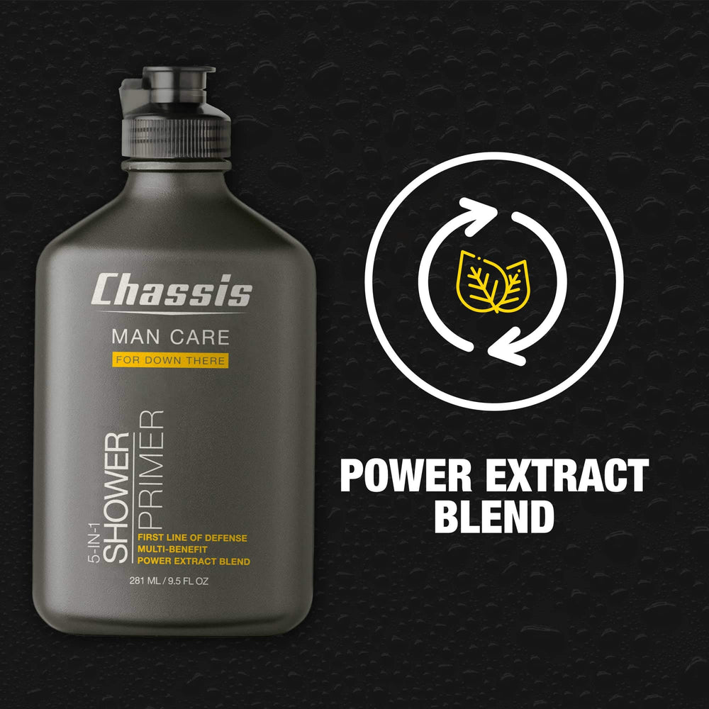 Chassis ingredients highlight witch hazel and oatmeal for gentle nourishment